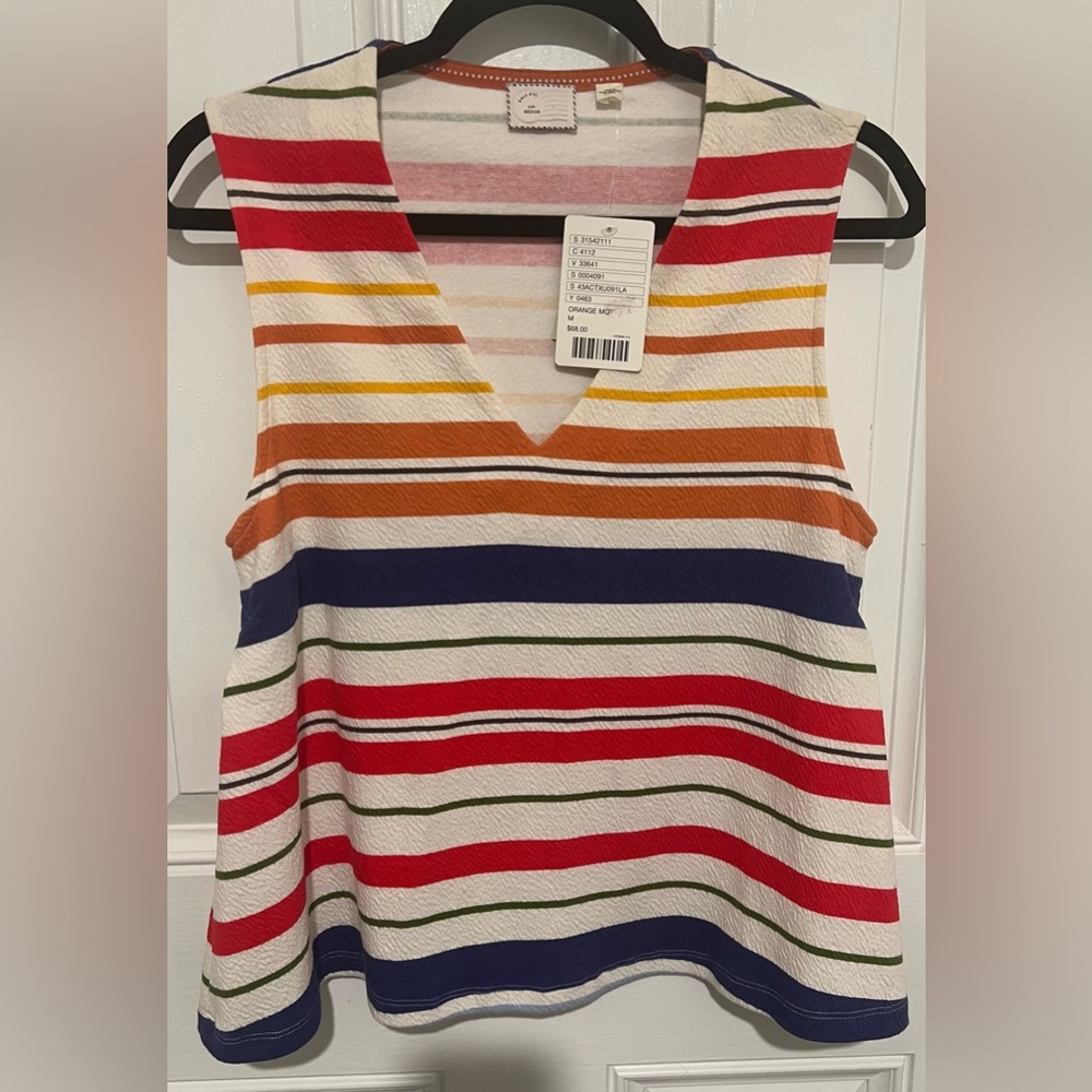 Anthropologie Postmark Monterey Multicolored Striped Sleeveless Top Size Medium - Picture 4 of 15
